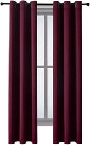 ChrisDowa Grommet Blackout Curtains for Bedroom and Living Room - 2 Panels Set Thermal Insulated Room Darkening Curtains (Burgundy Red, 42W x 84L) by CozyNest Decor