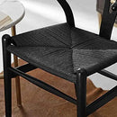 Tomile Solid Wood Wishbone Chair Y Chair Mid-Century Armrest Dining Chair, Hemp Seat (Ash Wood Black., Pack of 1) by CozyNest Decor