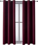 ChrisDowa Grommet Blackout Curtains for Bedroom and Living Room - 2 Panels Set Thermal Insulated Room Darkening Curtains (Burgundy Red, 42W x 63L) by CozyNest Decor