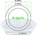 Plant Saucer 2 Pack of 8 inch, Clear Plastic Flower Plant Pot Saucer, Heavy Duty Plant Drip Trays Saucers for Indoor, Plant Water Tray for Planters by GreenHaven Gardens