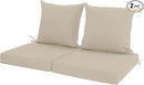 Outdoor Cushions for Patio Furniture, Waterproof Outdoor Chair Cushion w/Fade-Resistant, Removable & Machine-Washable Cover, 22x22 Inch, Deep Seat Sofa/Couch Pad Replacement – Set of 2, Cream by GreenHaven Gardens