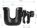 Accmor Stroller Cup Holder, Universal Cup Holder, Bike Cup Holder, 360° Rotatable Large Caliber Drinks Holder for Stroller, Bike, Wheelchair, Walker, Black, 2 Pack by TinyTreasures Baby Boutique