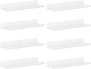Lifewit Floating Shelves for Wall, 8 Pack White Acrylic Shelf 15" Room Decor for Bookcase/Vinyl Record Display/Photo/Picture in Bedroom, Living Room, Bathroom, Kitchen Storage and Organization by TinyTreasures Baby Boutique
