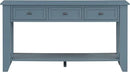 Farmhouse Modern Entryway Console Table 55.4'' Long Entry Sofa Table with Drawers & Storage Shelf for Living Room Hallway, Blue by CozyNest Decor