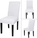 JQinHome 6 Pcs Dining Chair Slipcover,High Stretch Removable Washable Chair Seat Protector Cover for Home Party Hotel Wedding Ceremony (White) by CozyNest Decor