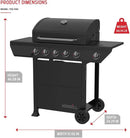 Nexgrill 5-Burner Gas Grill with Side Burner, 67,000 BTUs, 618 SQ. In. Cooking Area, Propane BBQ Grill with Stainless Steel Panel for Outdoor Cooking, Patios, and More - 720-1142 by GreenHaven Gardens