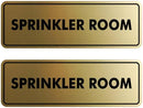 Signs ByLITA Standard Sprinkler Room Sign (Brushed Gold) - Medium 2 Pack by GreenHaven Gardens