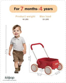 PULA Baby Push Walker with Wheels Toddler Wagon for First Learner Baby Toys 6-12 Months, 1 Year Old Birthday Gifts, Indoors and Outdoors (Red) by TinyTreasures Baby Boutique