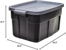Rubbermaid Roughneck Tote 31 Gal, 3 Pack, Made in USA, Black & Gray, Rugged Plastic Stackable Storage Bins with Lids and Handles by CozyNest Decor