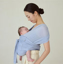 Konny Baby Carrier Flex AirMesh with Head Support- Adjustable, Easy to Wear Baby Wrap Sling, Perfect for Newborn Babies Essentials up to 44 lbs (XS-XL) -Pale Blue by TinyTreasures Baby Boutique