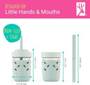 Elk and Friends Kids & Toddler Cups | The Original Glass Mason jars 8 oz with Silicone Sleeves & Silicone Straws with Stoppers | Smoothie Cups | Spill Proof Sippy Cups for Toddlers | 4 Pack by TinyTreasures Baby Boutique