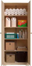Pantry Cabinet Storage Cabinet with 2 Doors Solid Wood - Adjustable Shelves for Kitchen, Dining Room, or Utility Room Organization by CozyNest Decor
