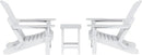 WO Home Furniture Adirondack Chairs Table Set of 3 PCS Outdoor Folding Chairs Side End Table Weather/UV Resistant for Lawn, Garden, Bon Fire, Balcony (White) by GreenHaven Gardens