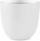 Kante 18 Inch Dia Round Concrete Planter, Indoor Outdoor Large Plant Pot with Drainage Hole and Rubber Plug for Home Patio Garden, Pure White by GreenHaven Gardens