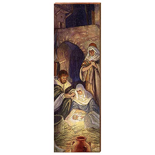 Nativity Scene Home Decor Art Print on Real Wood