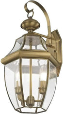 Livex Lighting 2251-07 Monterey 2 Light Outdoor Bronze Finish Solid Brass Wall Lantern with Clear Beveled Glass, 20.25" x 10.5" x 20.25" by GreenHaven Gardens