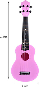 LIEKE Kids Ukulele 21 Inch Soprano Ukelele,Musical Instrument,Toy Ukulele Gift for Girls Children Beginners with Bag (Pink) by TinyTreasures Baby Boutique