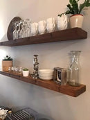 joelsantiques 72 Inch Wooden Floating Shelves for Wall - 72x9x2 in - Made of Natural Wood - Long Heavy Duty Rustic Rustic Wall Shelves for Bedroom - Perfect for Living Room, Kitchen - Medium Brown by CozyNest Decor