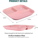 10 Inch Portion Control Divided Plates for Healthy Eating, 4PCS Unbreakable Wheat Straw Dinner Plate BPA Free, Plates for Kids Adults Picnic,Reusable Plates (4 PACK) by CozyNest Decor