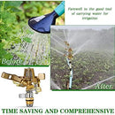 Ferraycle 4 Pieces 1/2 Inch Brass Impact Sprinkler Head with Nozzles Heavy Duty Adjustable 0-360 Degrees Impulse Sprinkler Head Lawn Watering for Yard Irrigation by GreenHaven Gardens