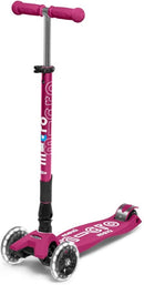 Micro Kickboard - Maxi Deluxe Foldable LED - Three Wheeled, Lean-to-Steer, Fold-to-Carry Swiss-Designed Micro Scooter for Kids with Motion-Activated Light-Up Wheels for Ages 5-12 by TinyTreasures Baby Boutique