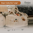 Parker Baby Diaper Caddy - Nursery Storage Bin and Car Organizer for Diapers and Baby Wipes - White, Large by TinyTreasures Baby Boutique