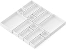 SpaceAid 14-Piece Bamboo Drawer Organizer Storage Boxes Set, Wood Tray Junk Drawer Organizers Multi-Use Divider Bins for Kitchen, Bathroom, Office Desk and Makeup Organization (14 Pack, White) by CozyNest Decor