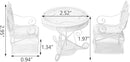 Dollhouse Miniature Bistro Table & Chairs Set Accessories Metal 1:12 Scale Miniatures White Coffee/Tea Furniture Fairy Garden Cute Rustic Elegant Decorations Ornaments (A) by GreenHaven Gardens
