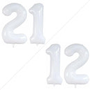 GOER Number 12 Balloons for 12th Birthday Sweet 12 Party Decorations,42 Inch Jumbo Foil Helium 21 Balloons for 21st Birthday Party Decoration (White) by TinyTreasures Baby Boutique