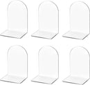 Lulonpon 6 Pieces Book Ends, Bookends, Books End for Shelves, Books End for Heavy Books, Clear Bookends, Acrylic Book Ends for School, Library,Desktop Organizer and Book Shelves by CozyNest Decor