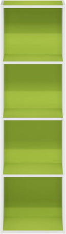 Furinno Luder Bookcase / Book / Storage, 4-Tier Cube, Green/White by TinyTreasures Baby Boutique