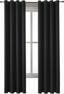 ChrisDowa Grommet Blackout Curtains for Bedroom and Living Room - 2 Panels Set Thermal Insulated Room Darkening Curtains (Black, 52W x 95L) by CozyNest Decor