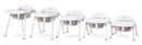 Foundations Secure Sitter 7" Feeding Chair, Stable “No Tip” Feet, 3-Point Adjustable Harness, Removable Tray, Easy to Clean, Smooth Plastic (White/Tan) by TinyTreasures Baby Boutique