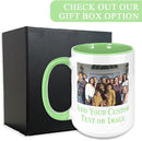 Personalized Coffee Mug, Custom Photo Text 15 Oz Ceramic Mug, Customized Picture Name Tea Cup, Unique Gift Idea, Taza Cafe Personalizadas Fotos, Cute Custom Gifts Mom Women, Mother's Day, Light Green by TinyTreasures Baby Boutique