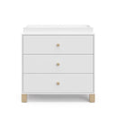 Storkcraft California 3-Drawer Chest with Removable Changing Topper (White with Driftwood) – GREENGUARD Gold Certified, Interlocking Drawer System, Pre-Installed Tracks, Easy Assembly by TinyTreasures Baby Boutique