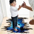 3D Space Floor Sticker,Blue Galaxy Wall Decal-Removable Mural for Kids Bedroom Living Room Milky Way Decorations by CozyNest Decor