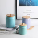 Sweejar Ceramic Kitchen Canisters, 58 FLOZ Porcelain Food Storage Jar with Airtight Seal Wooden Lid, Home Container Serving for Coffee Beans, Tea-leave, Sugar, Salt and More, Tool Bucket (Yellow) by CozyNest Decor