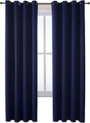 ChrisDowa Grommet Blackout Curtains for Bedroom and Living Room - 2 Panels Set Thermal Insulated Room Darkening Curtains (Navy Blue, 52W x 72L) by CozyNest Decor
