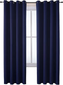 ChrisDowa Grommet Blackout Curtains for Bedroom and Living Room - 2 Panels Set Thermal Insulated Room Darkening Curtains (Navy Blue, 52W x 95L )in by CozyNest Decor