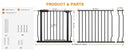 Walk Through Baby Gates Extra Wide for Stairs Doorways Auto Close Tension Black Metal Child Pet Safety Gates with Pressure Mount 62-67 Inch by TinyTreasures Baby Boutique