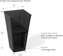 LA JOLIE MUSE 30 inch Tall Black Planters Set of 2, Indoor/Outdoor Rectangular Large V Shaped Taper Planters for Front Door by CozyNest Decor