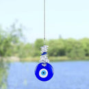 Blue Glass Evil Eye Talisman with Crystal Beads - Good Luck Charm, Home, Office, Car Decoration, Blessing Ornament, Reflects Negative Energy by GreenHaven Gardens