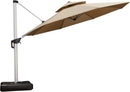 PURPLE LEAF 13 Feet Double Top Round Deluxe Patio Umbrella Offset Hanging Umbrella Outdoor Market Umbrella Garden Umbrella, Beige by GreenHaven Gardens