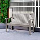 Psilvam Garden Bench, 2-Person Poly Lumber Patio Bench, All-Weather Outdoor Bench That Never Rot and Fade, Memorial Bench, Suit for Garden, Porch and Park(Grey) by CozyNest Decor