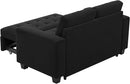 Belffin Modular Sectional Sleeper Sofa with Pull Out Couch Bed Modular Sleeper Loveseat Sectional Sofa Velvet Fabric for Living Room Apartment Black by CozyNest Decor