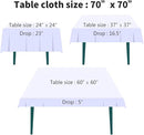 Surmente Square Tablecloth for Square or Round Tables 100% Polyester 70x70 Inch Table Cloth for Weddings, Banquets, or Restaurants (White) by CozyNest Decor