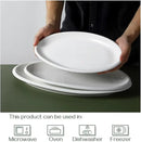 DOWAN Large Serving Platter, 16"/14"/12" Oval Platters Oven Safe, White Serving Plates for Wedding Decor, Ceramic Serving Dish for Entertaining Food, Set of 3 by CozyNest Decor