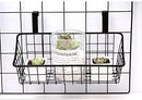 LeleCAT Basket with hook Grid Storage Basket, Hang it behind a door or on a railing, Over the Cabinet Door, Small, BLack,1 Pack by CozyNest Decor