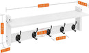 Homode Coat Rack with Wall Shelf and Hooks - 24 Inch Long, Wooden Hanging Coat Hanger with Hat Shelf for Entryway, Bathroom, Mudroom, White by CozyNest Decor