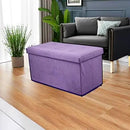 Sorbus Storage Ottoman Bench – Collapsible/Folding Bench Chest with Cover – Perfect Toy and Shoe Chest, Hope Chest, Pouffe Ottoman, Seat, Foot Rest, – Contemporary Faux Suede (Purple) by CozyNest Decor